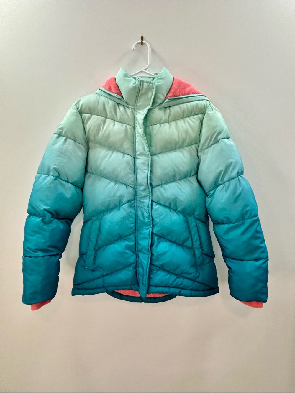 Vertical 9 Girls Ombre Puffer Jacket Hooded Winter Coat Size 16 EUC